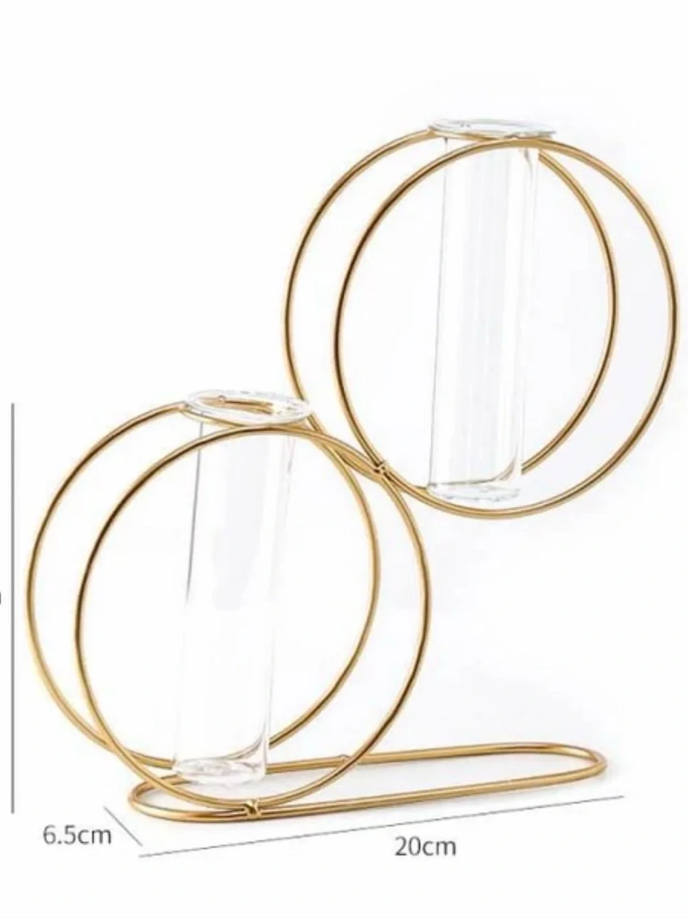 Gold Double Ring Glass Bud Vase | Plant Propagation Station